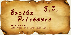 Borika Pilipović vizit kartica